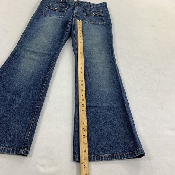 Vintage 2002 Y2K Tommy Hilfiger Flare Boot Cut Leg Jeans 11 Low Rise Blue Denim - Picture 11 of 11
